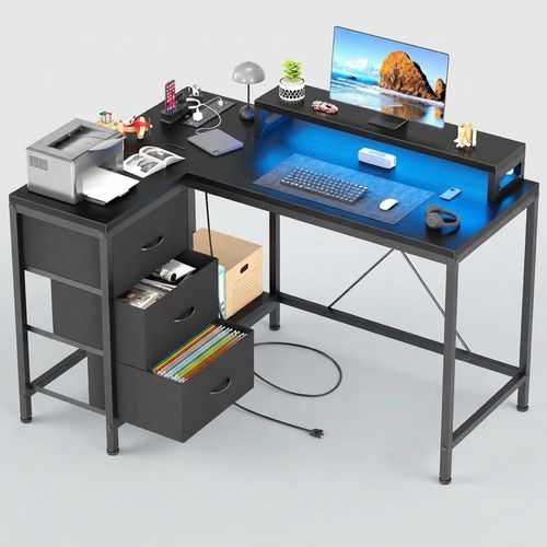 Patikuin L-Shaped Desk with Power Outlets