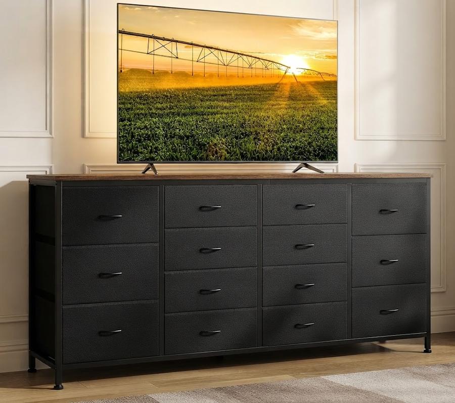 Patikuin 14-Drawer Dresser TV Stand in a furnished room